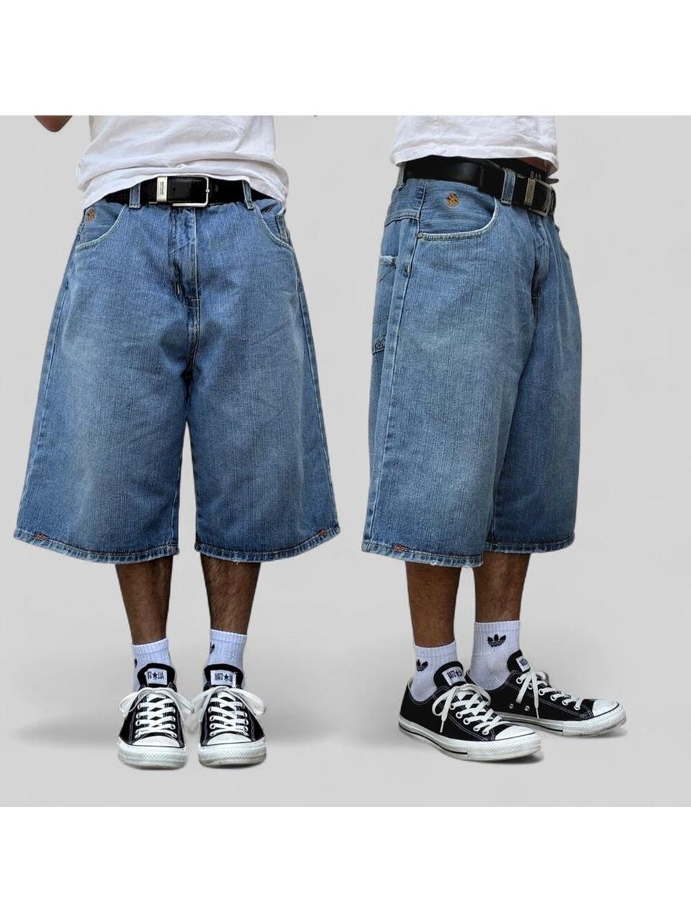 Vintage Rocawear Denim Jean Shorts Baggy Embroidered Y2K Streetwear Men’s 36"